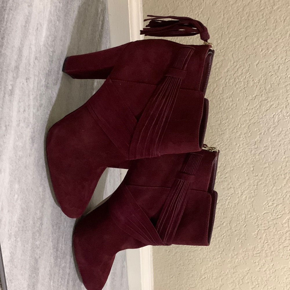 White House Black Market Burgundy Booties, size 10M.  New- never worn.